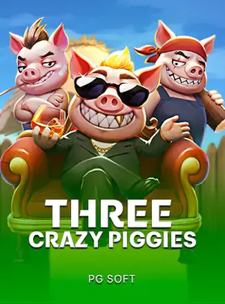 ภาพเกมสล็อต Three Crazy Piggies จากค่าย PG Soft